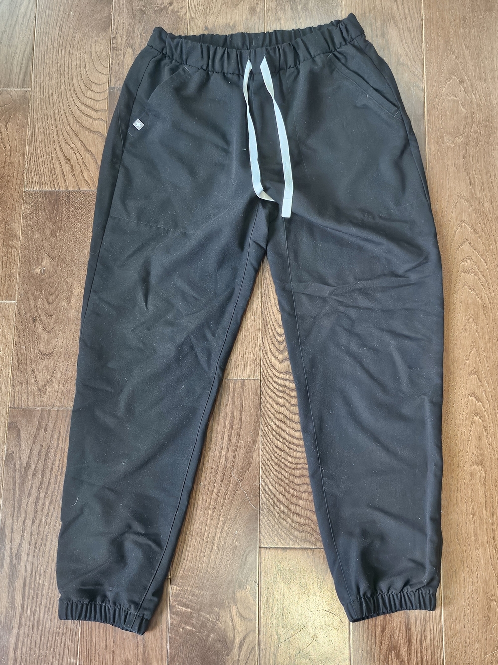 Figs Black Jogger Sweatpants with White Drawstring